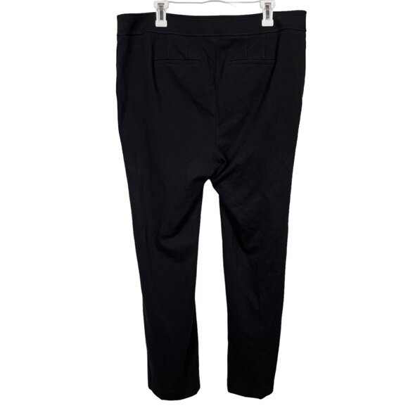 Talbots Luxe Italian Knit Flared Leg Pants Size 14W Black Stretch Button Career - Picture 3 of 10